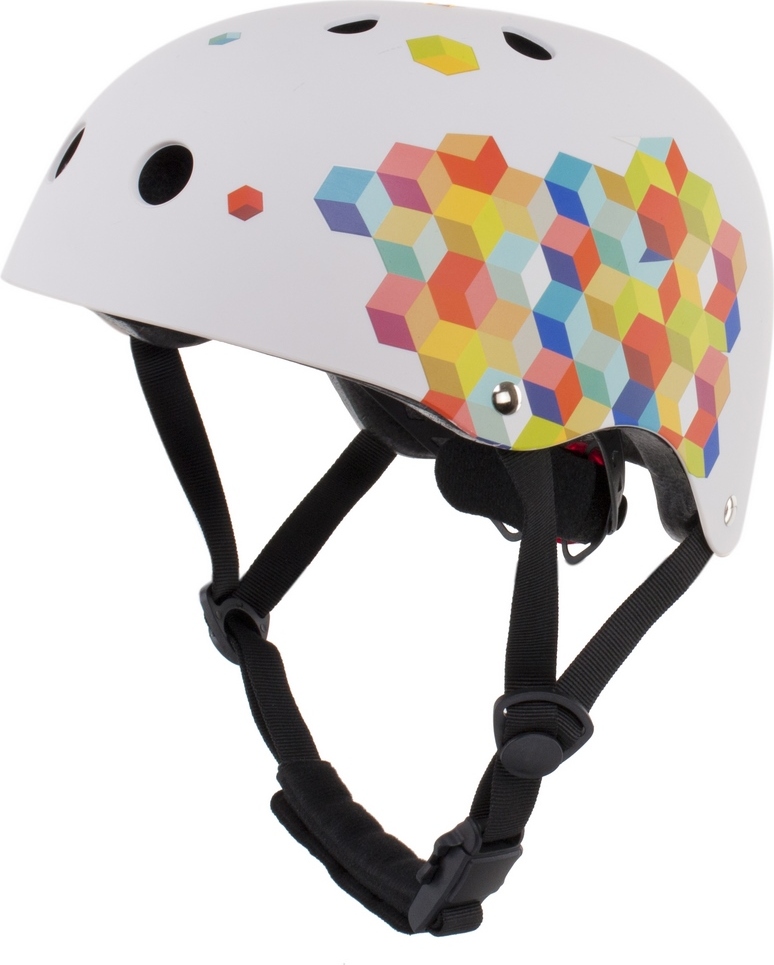 Sun Baby Kinderhelm M 3-7 Jahre LED Lampe Fahrradhelm, Skaterhelm Kinder für Skateboard Fahrrad Roller I Fahrradhelm Kinder 52-57 cm Weiß