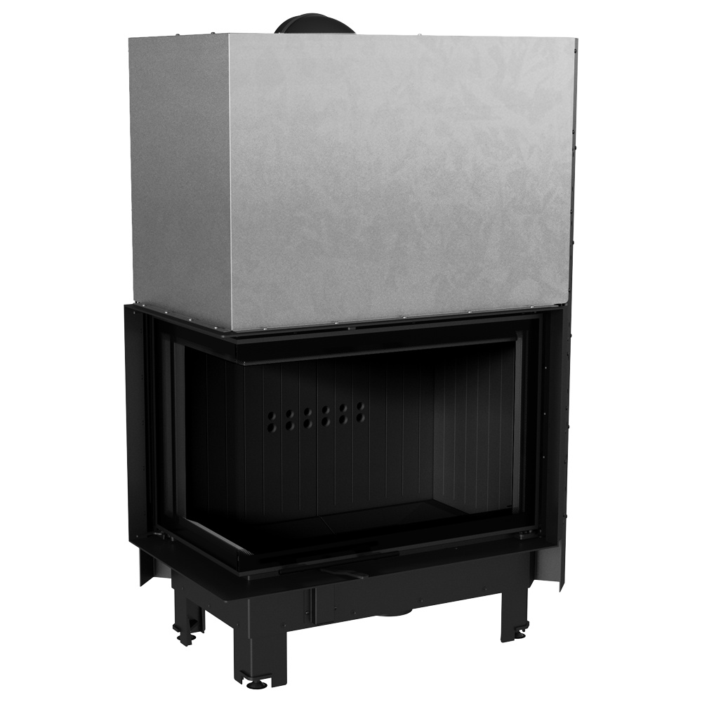 Oceľový krb KRATKI MBA ľavý 17 kW Ø 200 Lift-up čierny thermotec