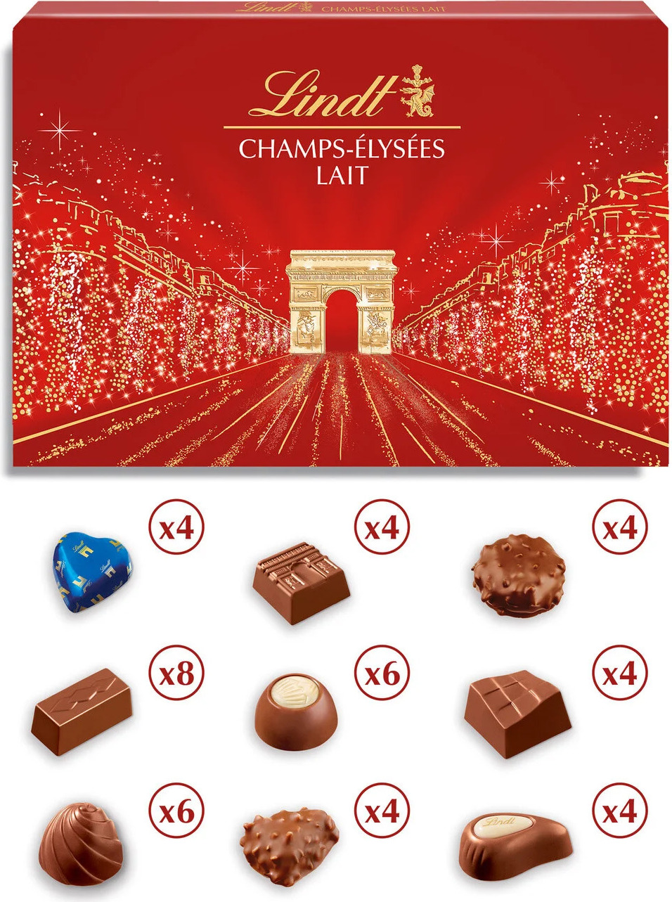LINDT Champs Elysées mliečna čokoláda 482 g