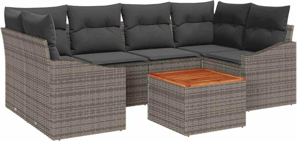 vidaXL Garten-Sofa-Set 7 pcs Grau