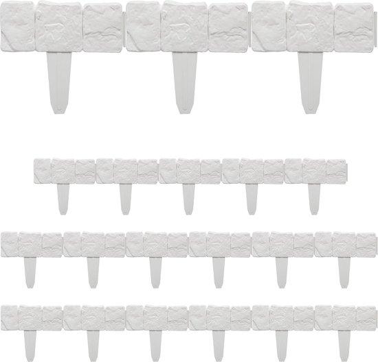 OEM Kunststoff-Gartenrandgestaltung - 10 Einheiten - Steinoptik - 25 x 10 cm - Weiß 2026