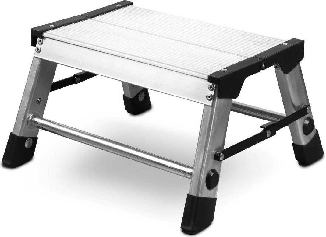 siwitec Aluminium-Klapptritt, 1-stufig, leichte Klappleiter, Trittleiter, Haushaltsleiter 150 kg SIWITEC_18416
