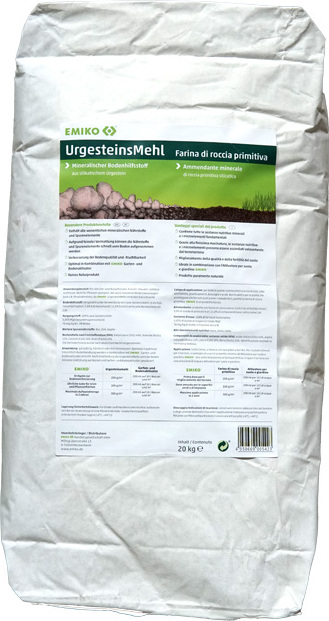 Emiko UrgesteinsMehl 20kg feines Gesteinsmehl für den Gartenboden oder zum Aufwerten von Blumenerden