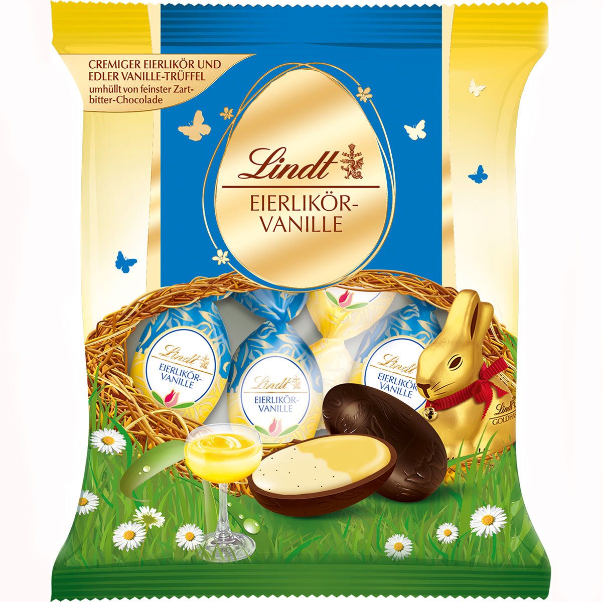 Lindt Eierlikör Vanille Eier Zartbitter und Trüffel Beutel 90g 868064