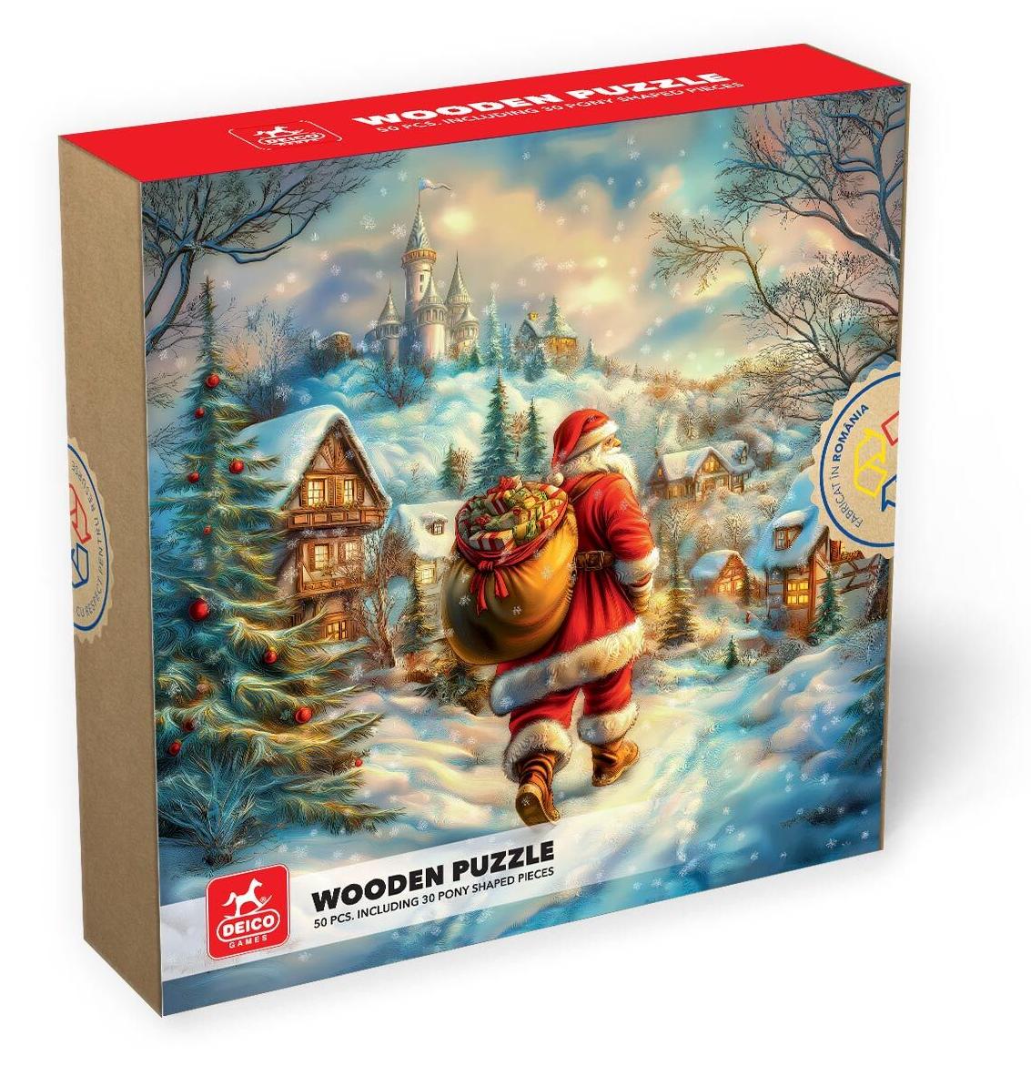 DEICO Games Holzpuzzle von D-Toys – Das Dorf des Weihnachtsmanns (50 Teile, hoher Schwierigkeitsgrad)