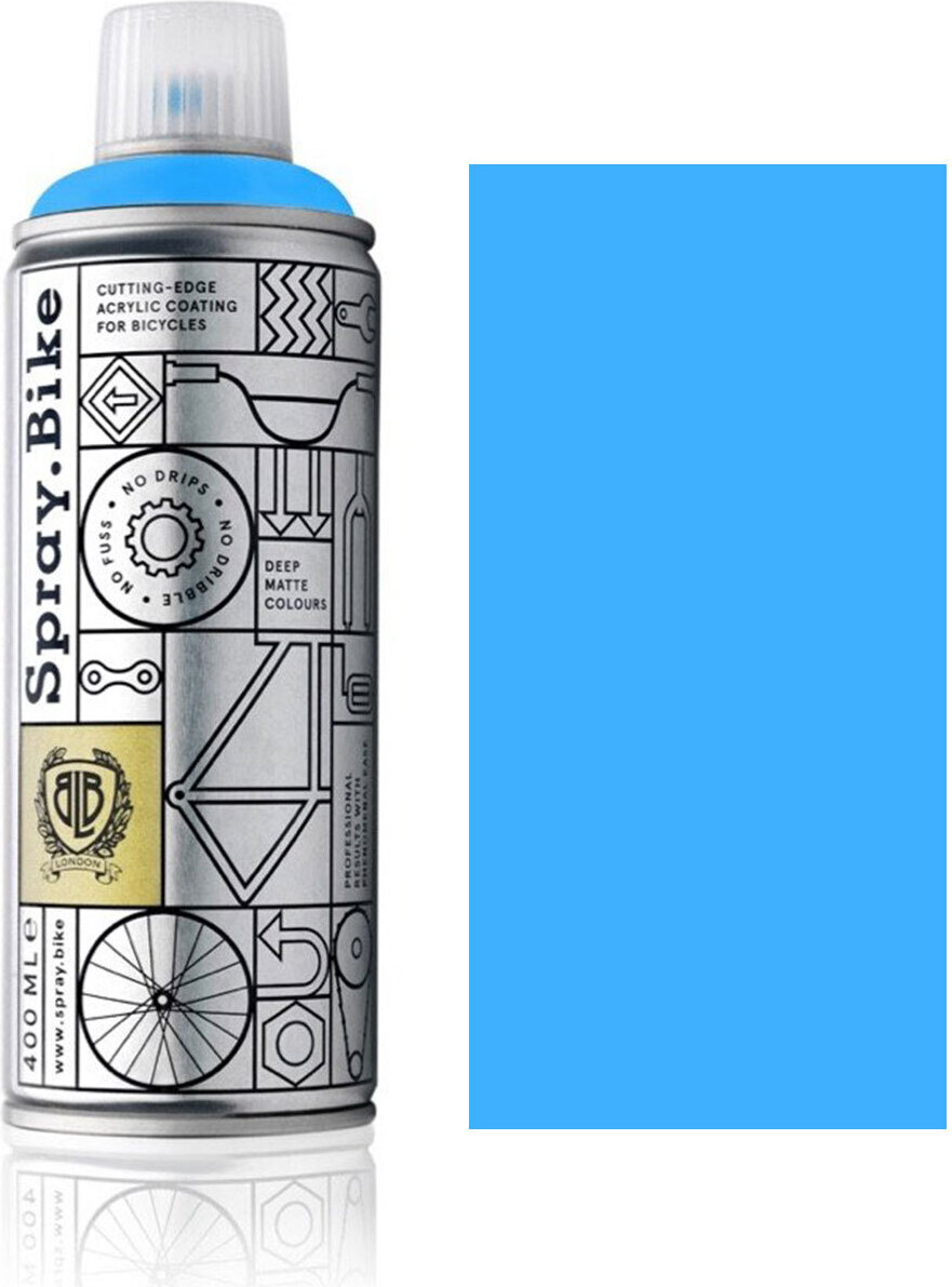 SPRAY.BIKE Fahrrad Lackspray Keine GRUNDIERUNG notwendig - Acryllack Spray 400 ml, Farbe:Neon Light Blue COSMOS-48261