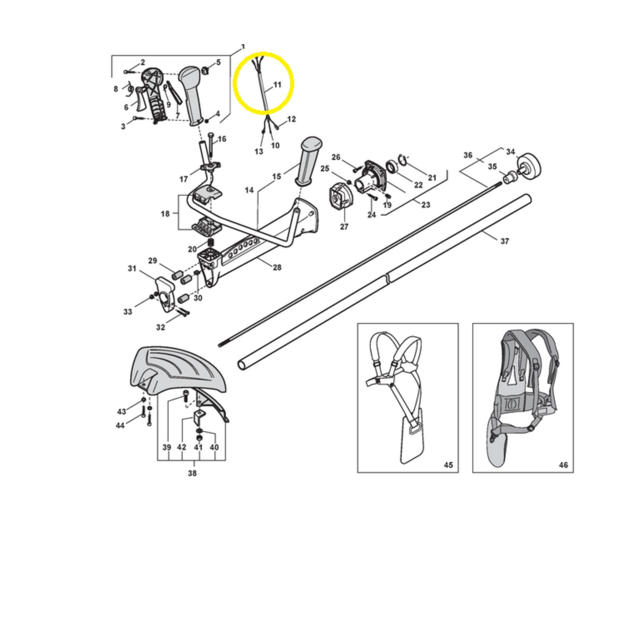 Schutz der Elektro-Kabelbaumleitung BC 35 D Stiga 3786220