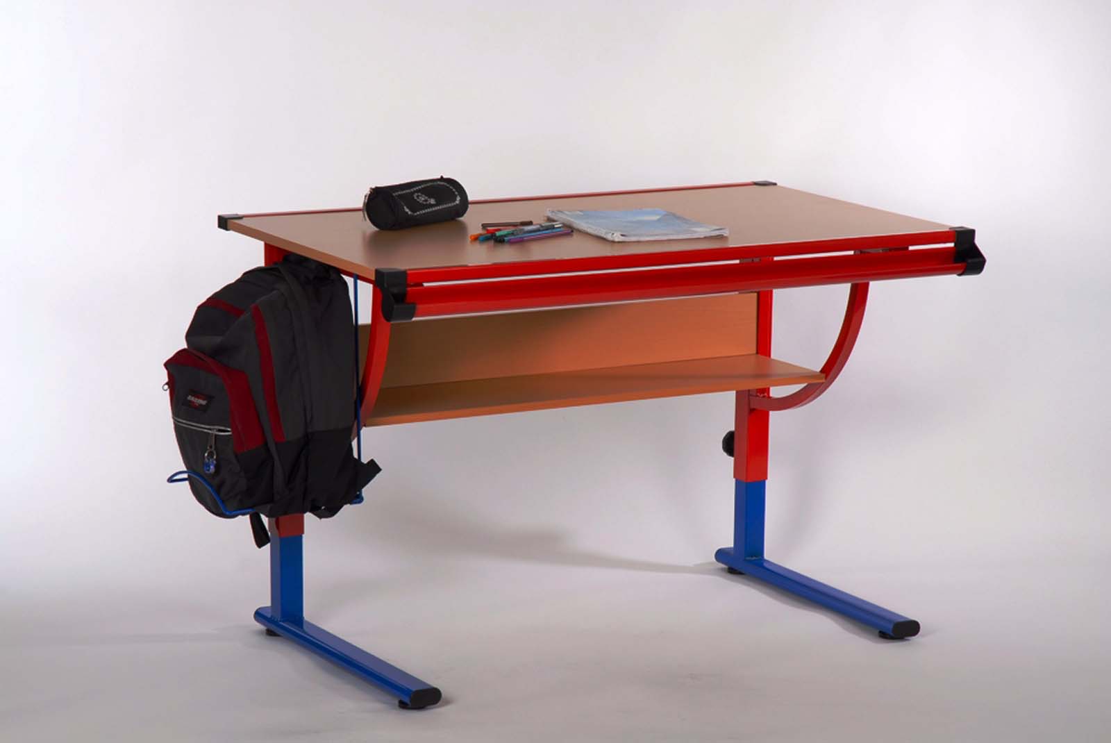 Kinderschreibtisch höhenverstellbar Bunt / Buche