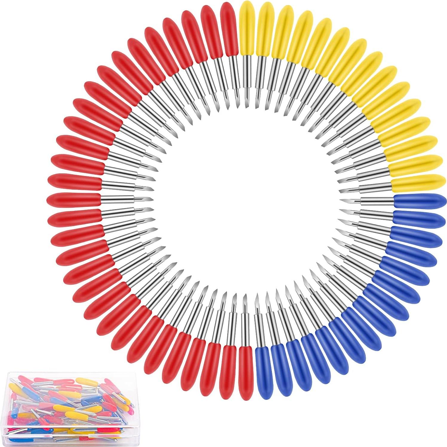 Zimtky 60 Stück Ersatzklingen für Explore Air 2 Air 3 Maker, einschließlich 15 Stück 30° feine Spitzenklingen, 30 Stück 45°Standardklingen, 15 Stück 60°tiefe Spitzenklingen HYDQ0252-Z250905