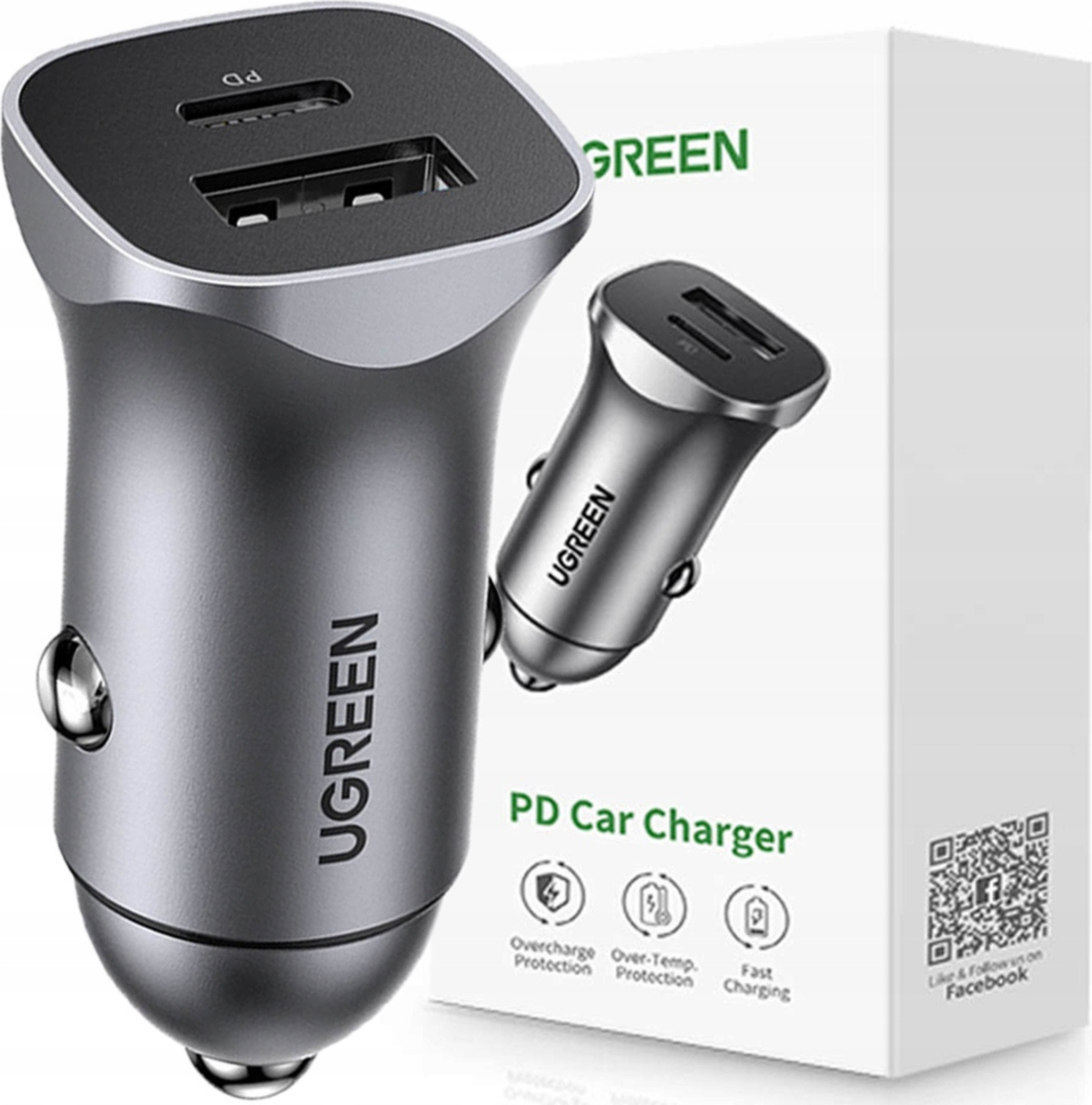 Ugreen 40858, Auto, Zigarettenanznder, Aluminium