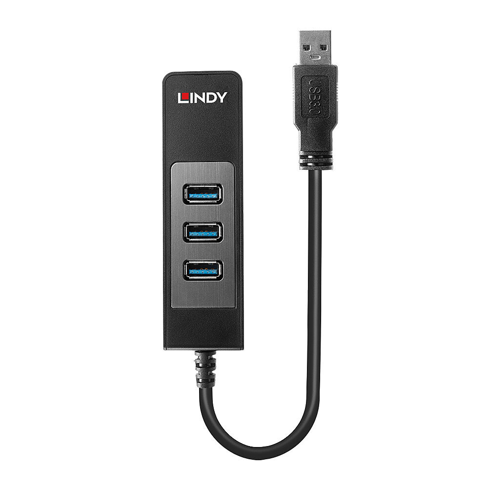 Lindy USB 3.1 Hub a gigabitový ethernetový adaptér