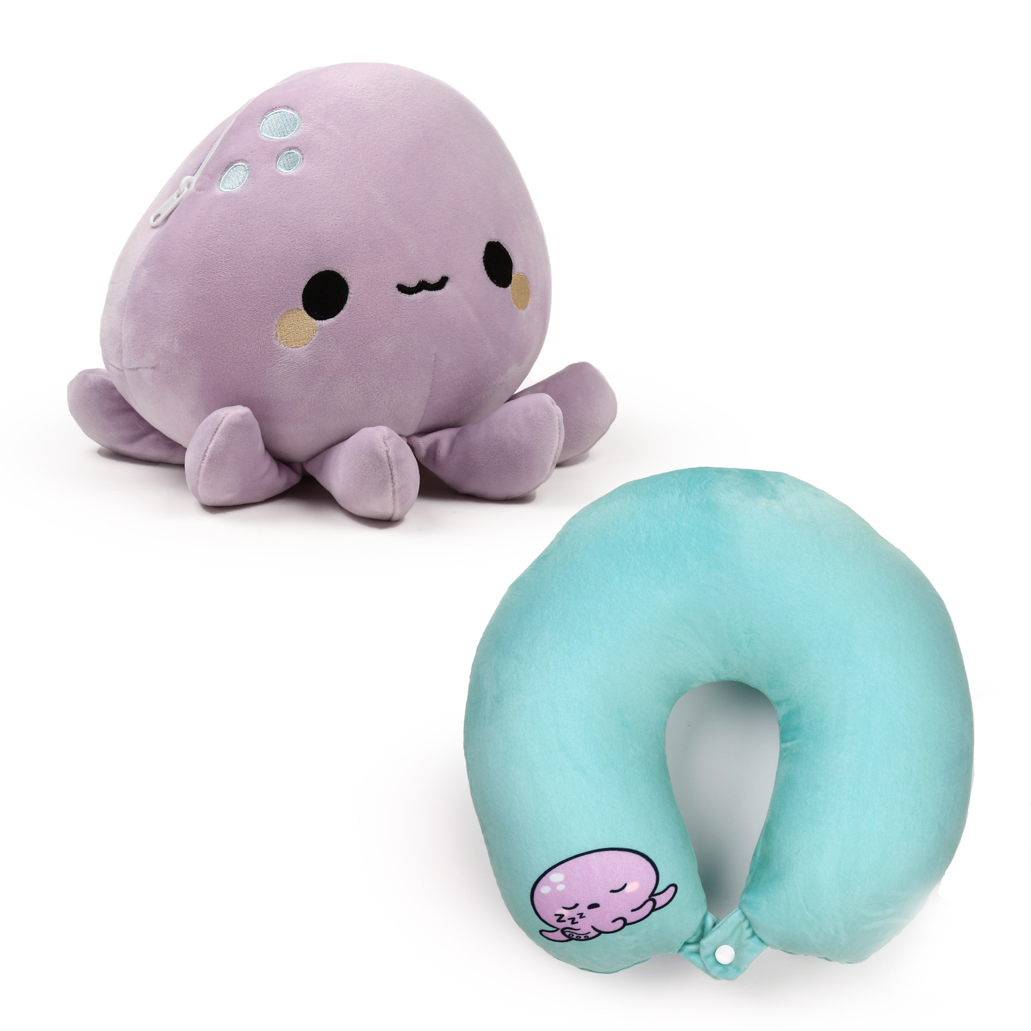 PUCKATOR Oktopus 2-in-1 Reisekissen und Plüschtier