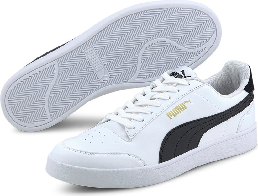 Puma Pánske tenisky Shuffle Športové topánky Tréneri Príležitostné topánky Módne tenisky, Veľkosť:UK 5½ - EUR 38,5 - 24,5 cm, Farba:Biela (Puma White - Black - Gold)