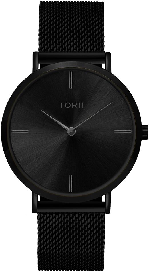 Armbanduhr für Damen und Herren TORII V38VM.BA, klassisch und elegant, in Schwarz.