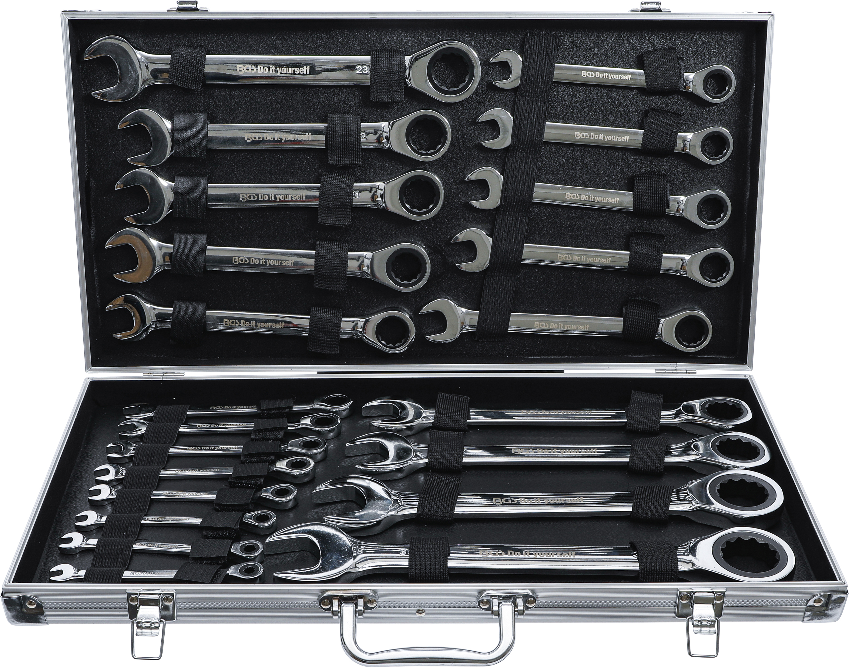 Jeu de clés mixtes à cliquet 8 à 19mm - 12pcs | SP Tools Jeu de clés mixtes à cliquet 8 à 19mm - 12pcs | SP Tools