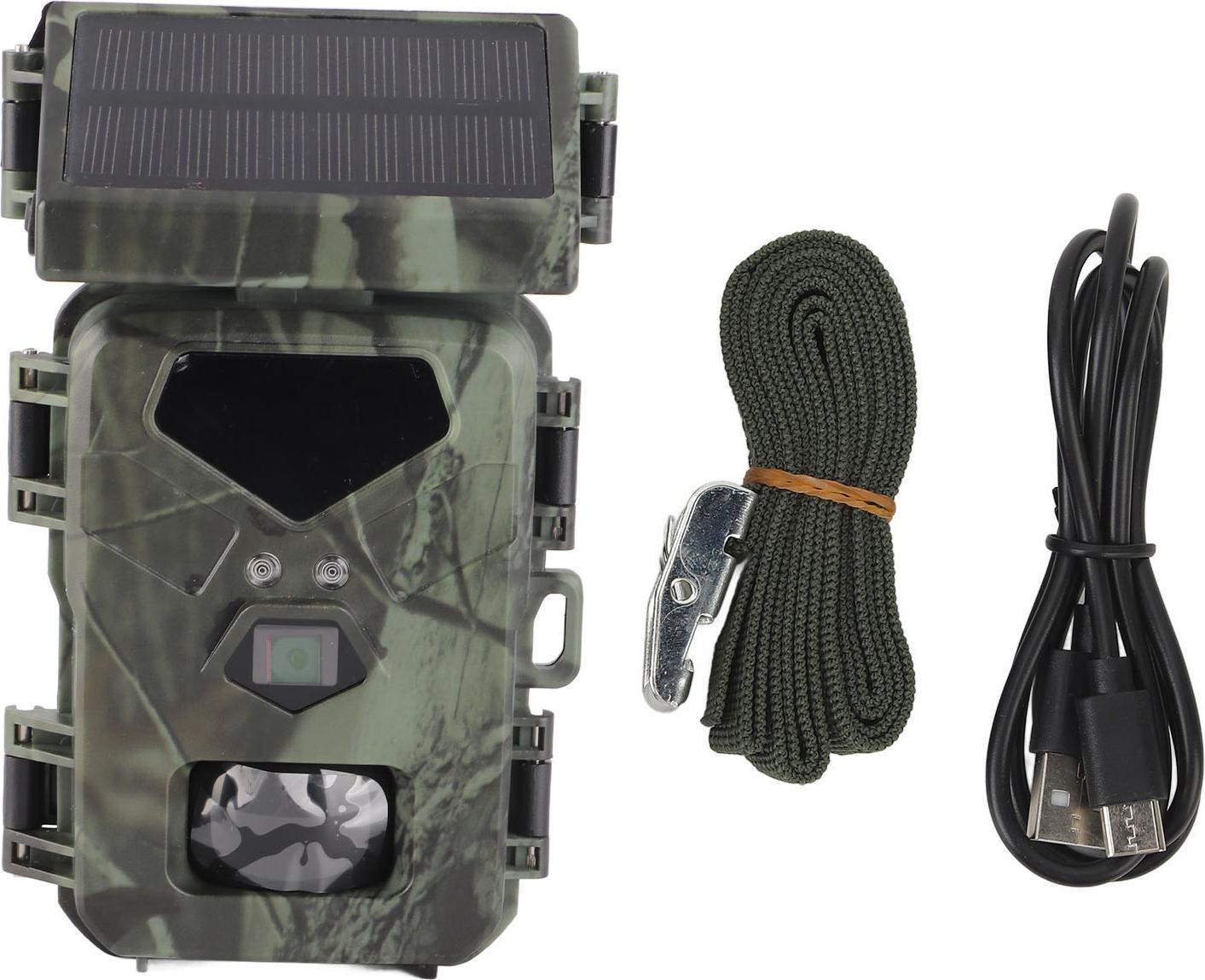 Solárna kamera 1080p 30fps 20MP game 60 stupňový detekčný uhol nočné videnie IP65 vodotesná 0,45s rýchlosť spúšte pre sledovanie voľne žijúcich zvierat