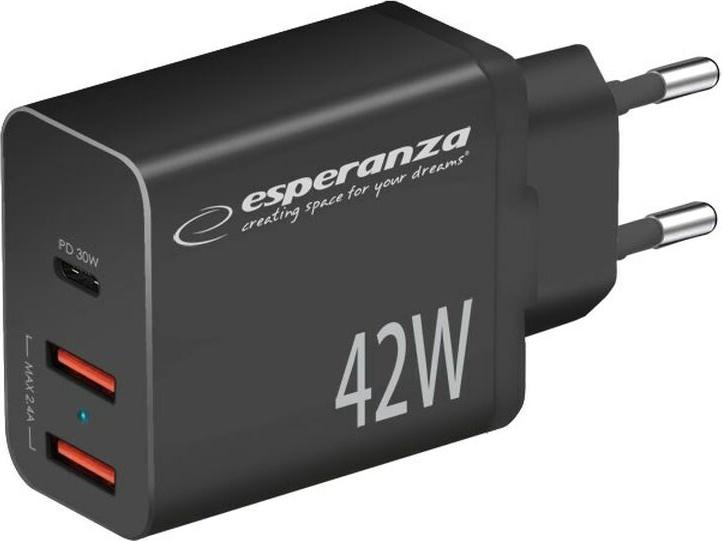 Esperanza EZC106K mains charger 42W Black