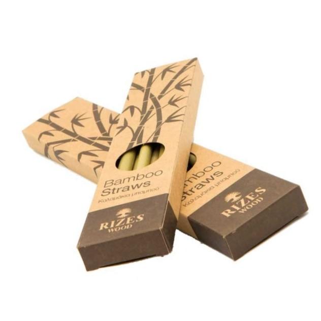 Rizes Crete Rizes Wood Bambusstrohhalme 6er-Set