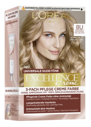 L'Oréal Loreal, Excellence, Haarfärbemittel, Cool Creme 8U, 1 Stück