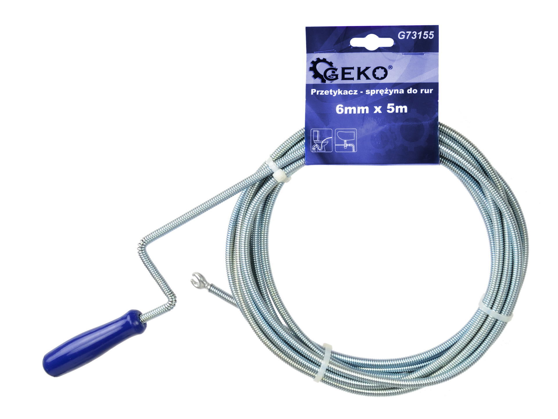 Geko Schlangenbohrer Rohrreiniger Rohrspirale Spirale Rohrreinigungswelle 6mm x 5m G155 G73155