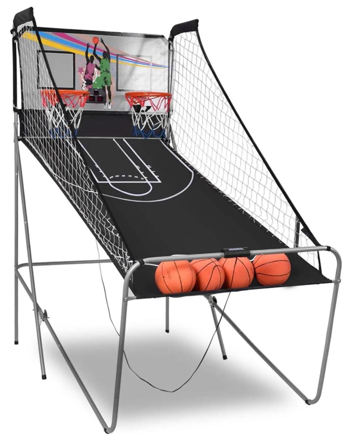 StarTech Basketball Wurfspiel - Arcade-Basketballspiel - 8 Spielmodi - Klappbar - 4 Bälle Inklusive - Grau