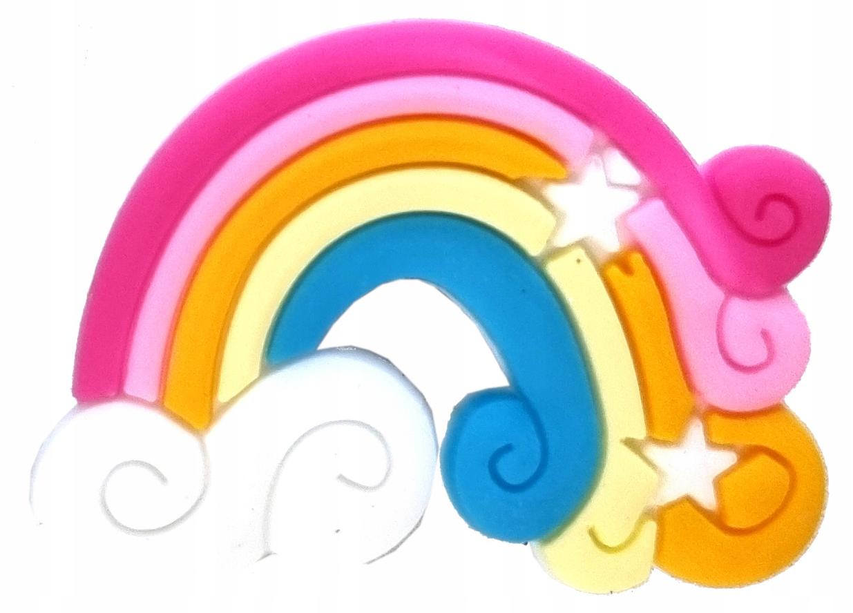 DKM Pin für Crocs Schuhe mit Regenbogen Wolke Motiv