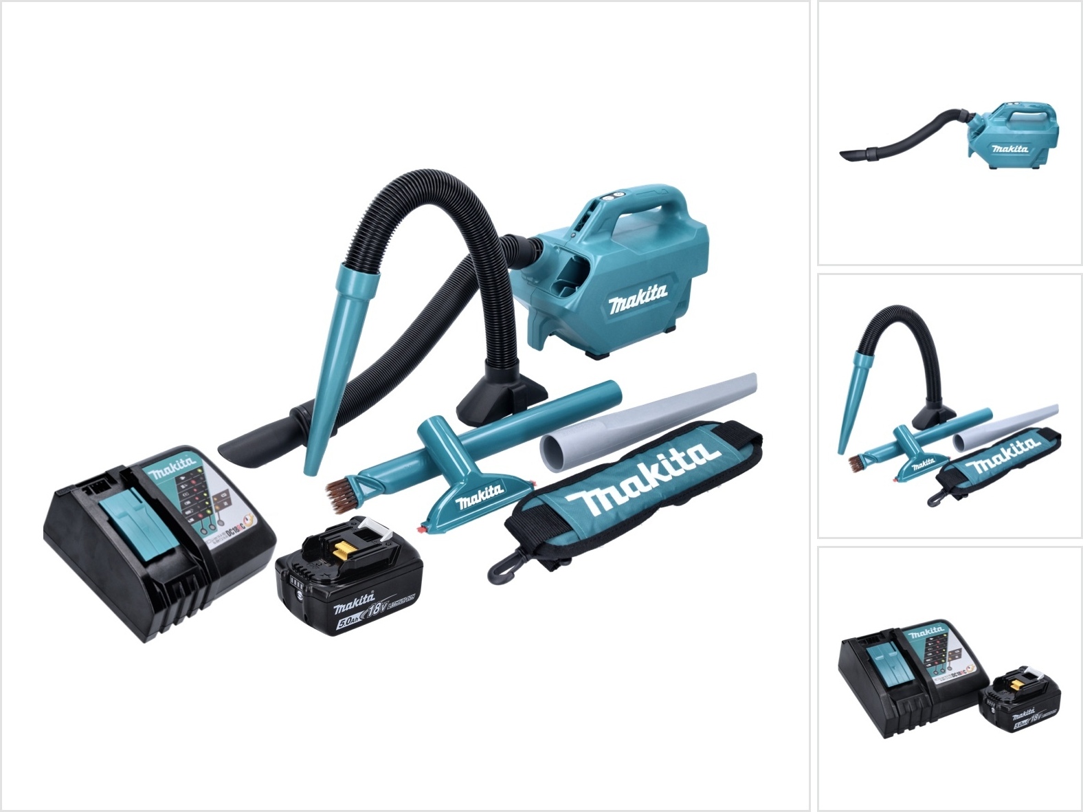 Akumulátorový vysávač Makita DCL 184 RT1 18 V 54 mbar 0,5 l + 1x akumulátor 5,0 Ah + nabíjačka