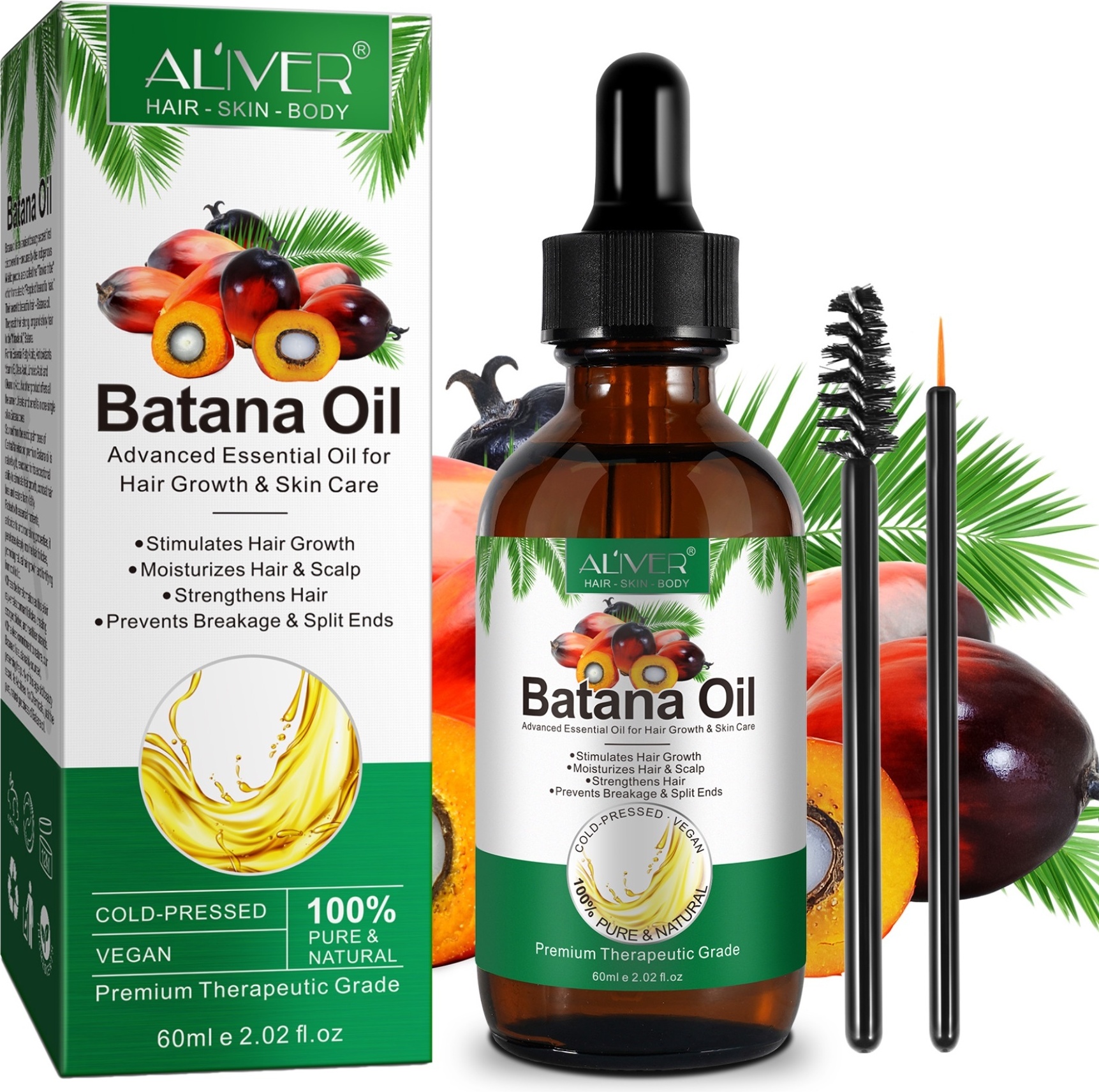 p-beauty Haarpflege Batana Haar Öl Haaröl Haarwachstum rein Vegan, 1x 60ml