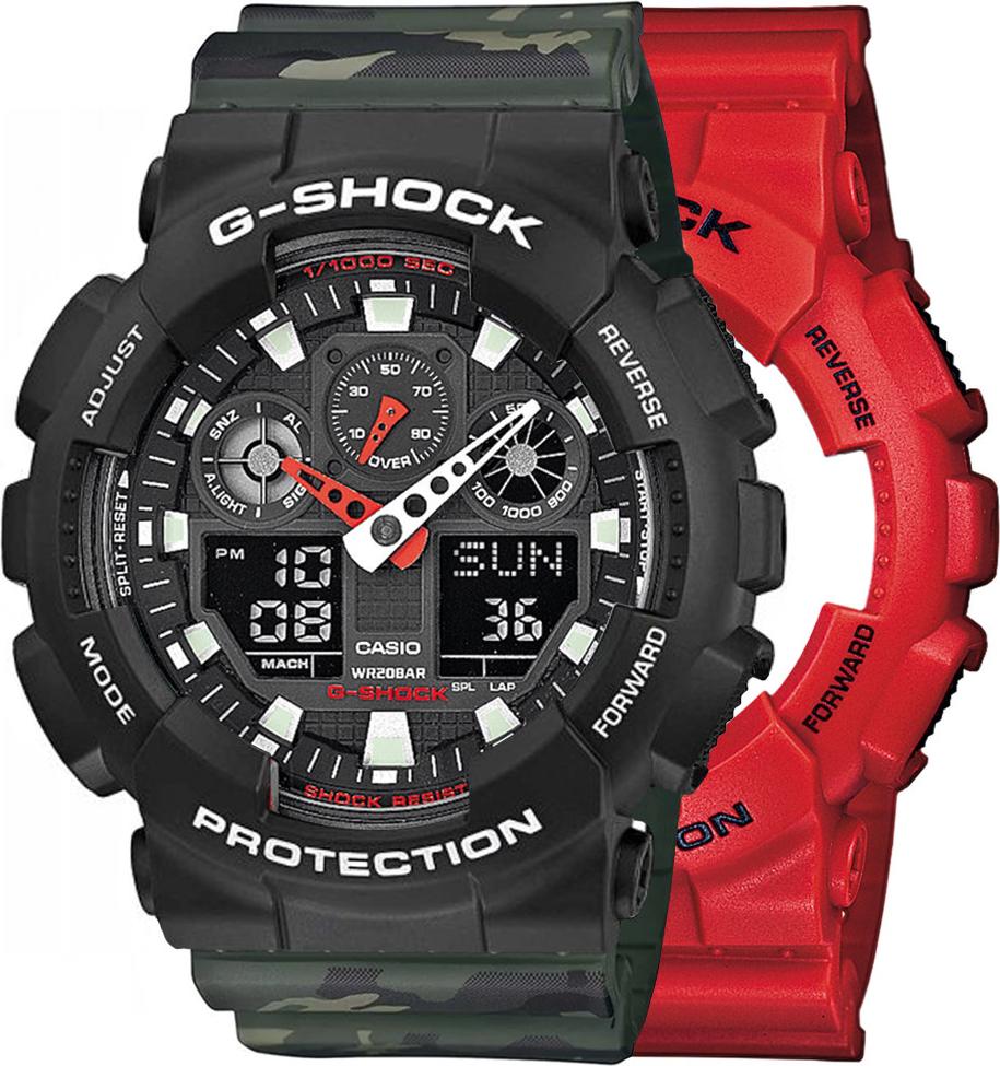 Casio G-Shock SET GA-100B-4AER hodinky + BEZEL 10508136 + BAND 10561429 20BAR