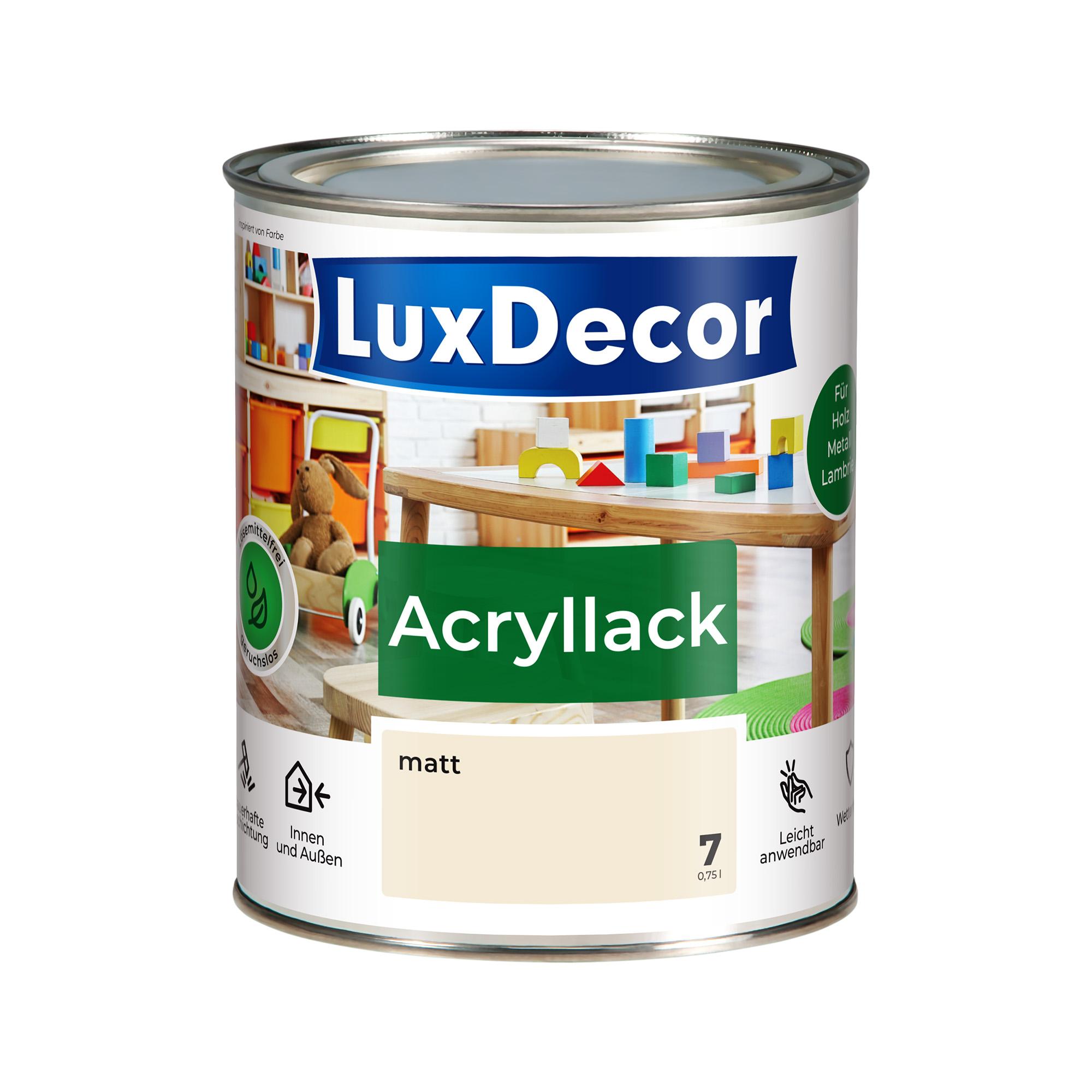 Hangato GmbH Acryllack 750ml Matt (07) Vanillecreme Holzlack Spielzeuge Metall Möbel UCI_AM_07_750_1