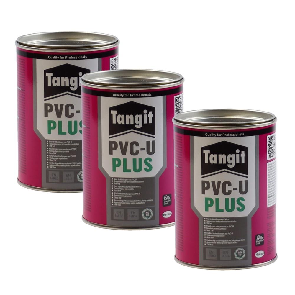 Henkel AG+ Co. KGaA Tangit PVC-U Plus Kleber für Druckrohrleitungen und drucklose Rohrleitungen 500g - 3st