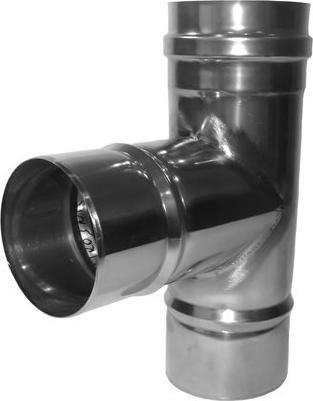 KRZYS-POL 90 Grad T-Stück DN80 einwandig Brennwert für Brennwert-/Turbokessel