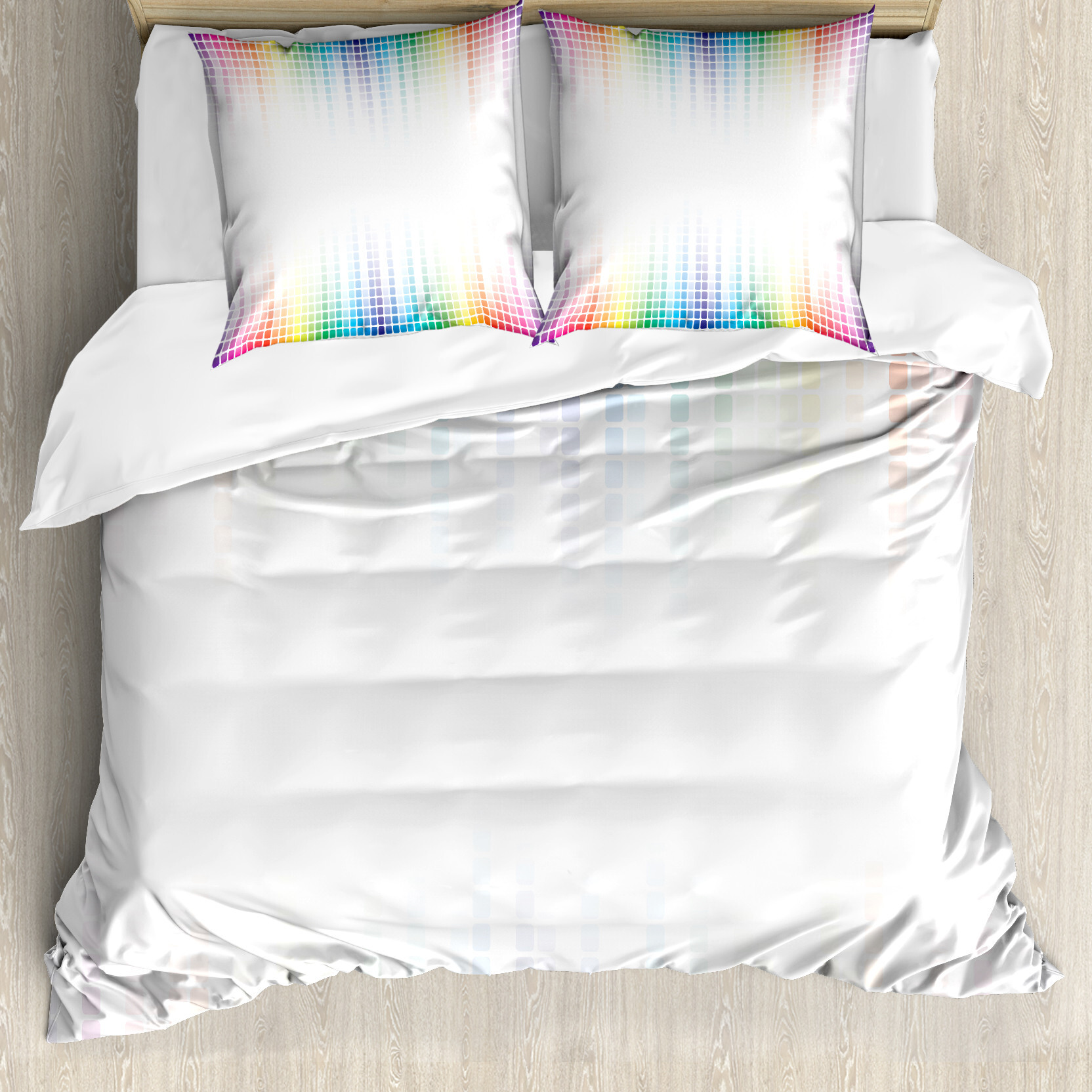 ABAKUHAUS Digital Bettbezugs Set Für Doppelbetten, Abstrakte Mosaikfliesen, Milbensicher Allergiker geeignet mit Kissenbezügen, Mehrfarbig nevde_20924_155x220_de