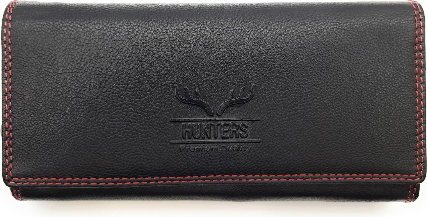 Lemasi Große Damen Geldbörse Echtleder RFID Save 18 Kartenfächer Langformat schwarz rot