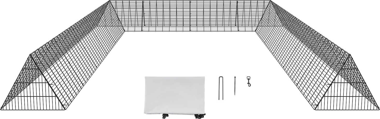 SucceBuy Hühnertunnel, 236,2 x 157,5 x 24,2 Zoll (L x B x H), tragbare Hühnertunnel für den Außenbereich mit Eckrahmen, 2 Sets, geeignet für Hühner, Enten, Kaninchen, langlebiges PVC-Material, grün TT-MCT004