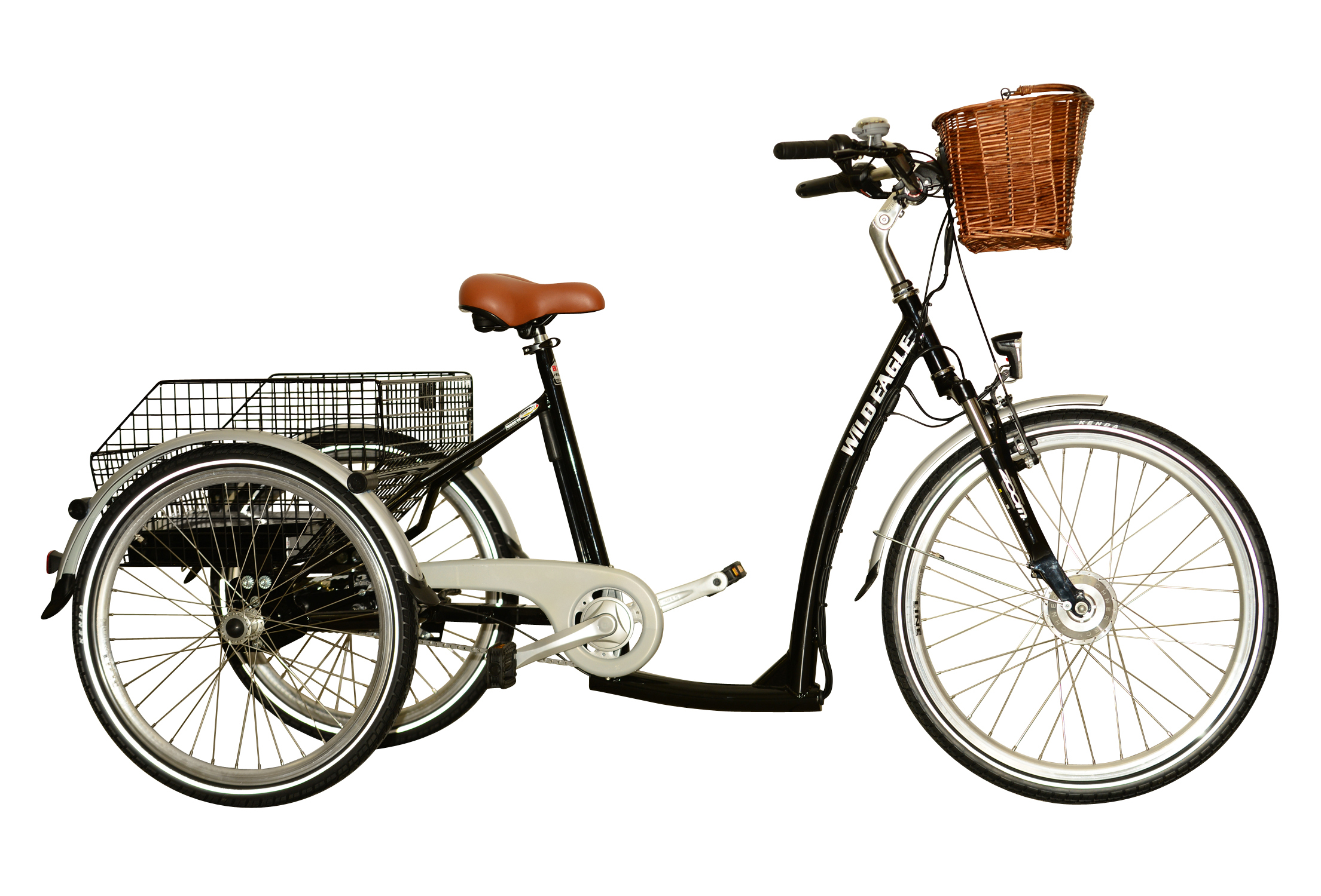 26 Zoll Räder Dreirad für Erwachsene Fahrrad 3-Rad-Dreirad 2 Einkaufskorb 
