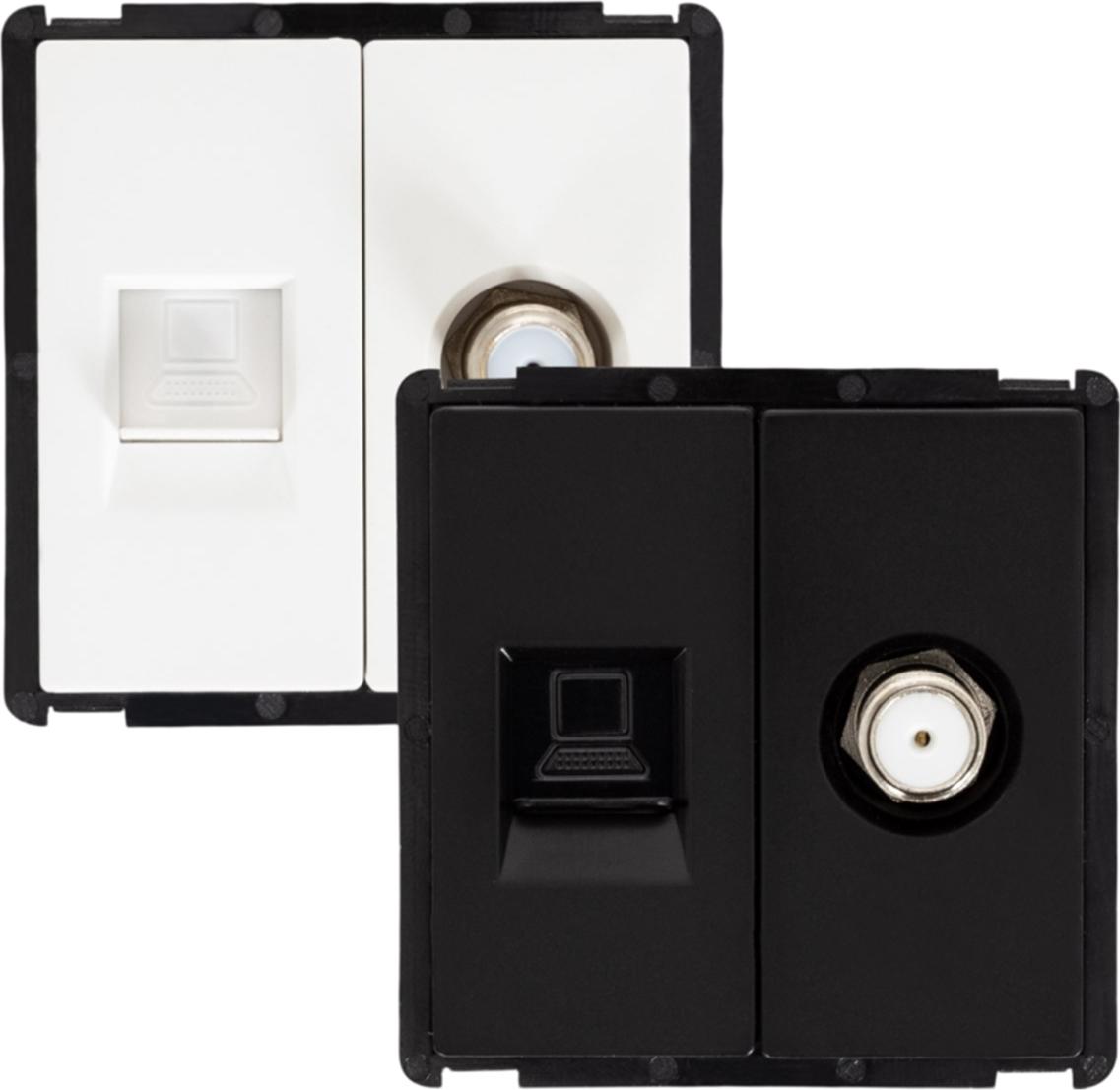 LEDKIA RJ45-Anschluss CAT 6 Internet + Satellit Modern Weiß