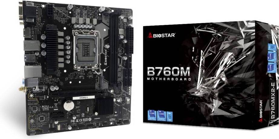 Biostar B760MX2-E D4, Intel, LGA 1700, Intel® Core™ i3, Intel® Core™ i5, Intel® Core™ i7, Intel® Core™ i9, DDR4-SDRAM, 64 GB, DIMM