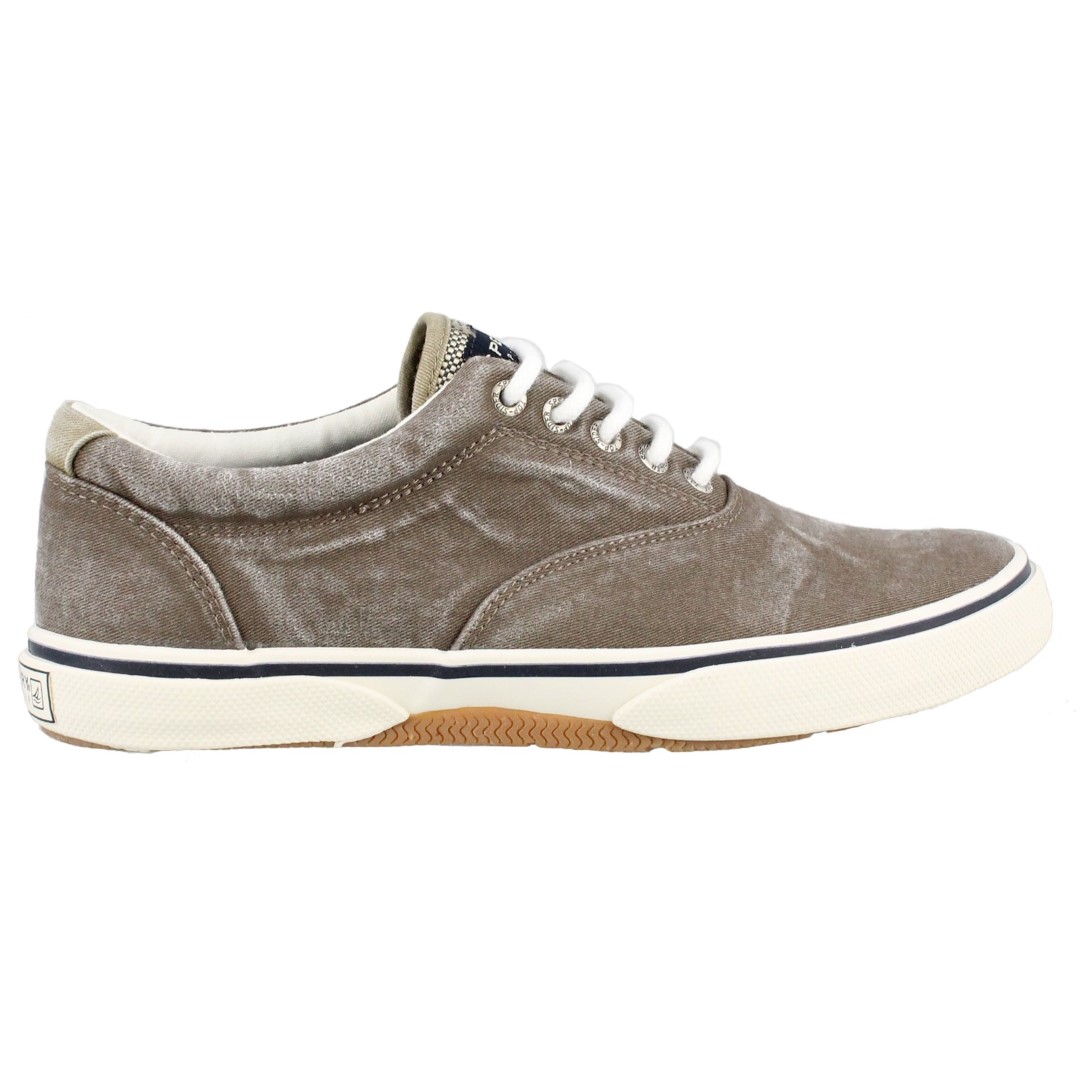 Sperry Top Sider Herren Halyard LL Chocolate Canvas Segelschuhe Grösse 40,5