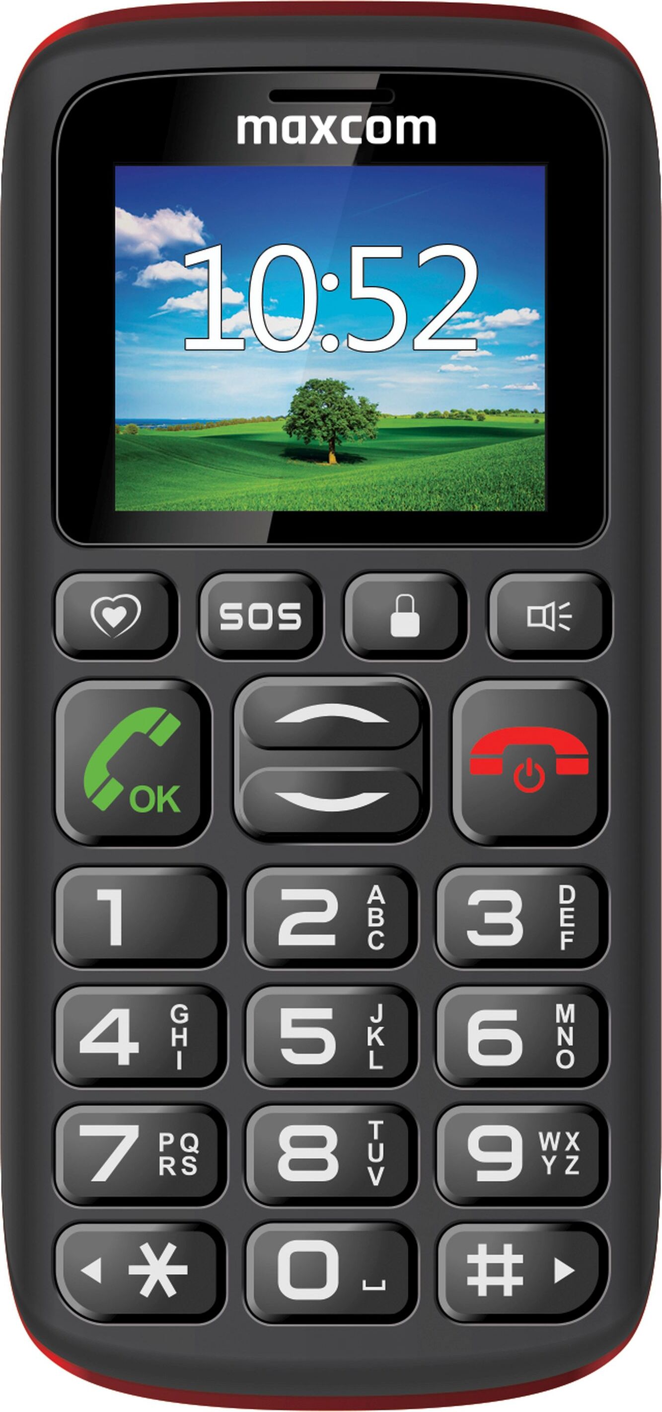 Maxcom MM428 Seniorenhandy mit SOS-Funktion, große Tasten, Dual SIM