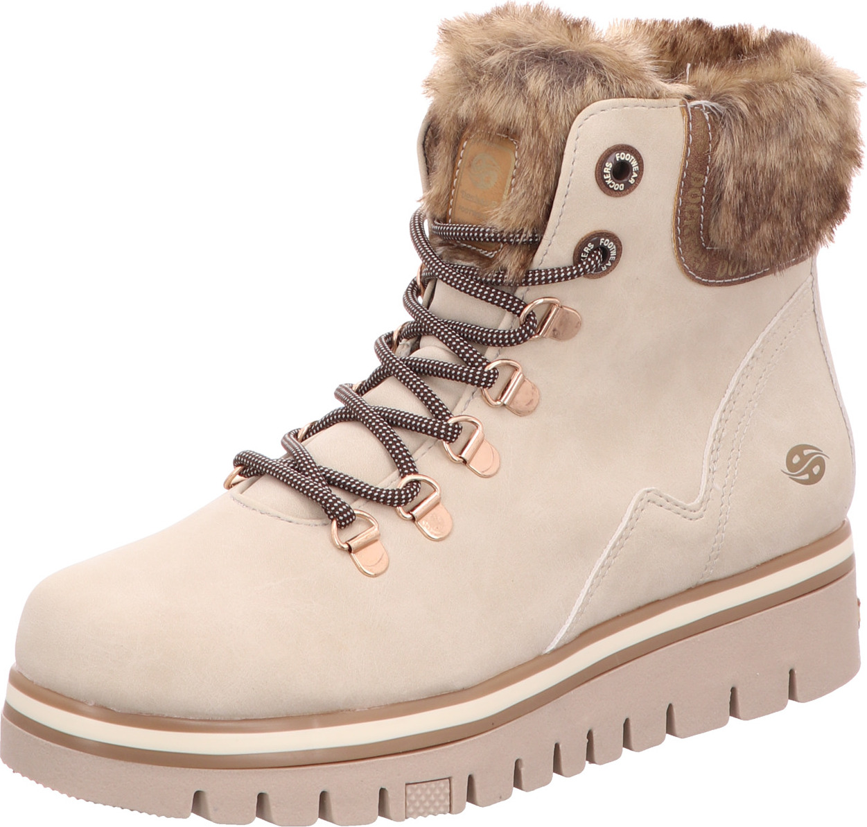 Gerli Dockers Damen-Schnürstiefelette gefüttert Beige, Farbe:beige/schlamm, EU Größe:42 47UL303-630403