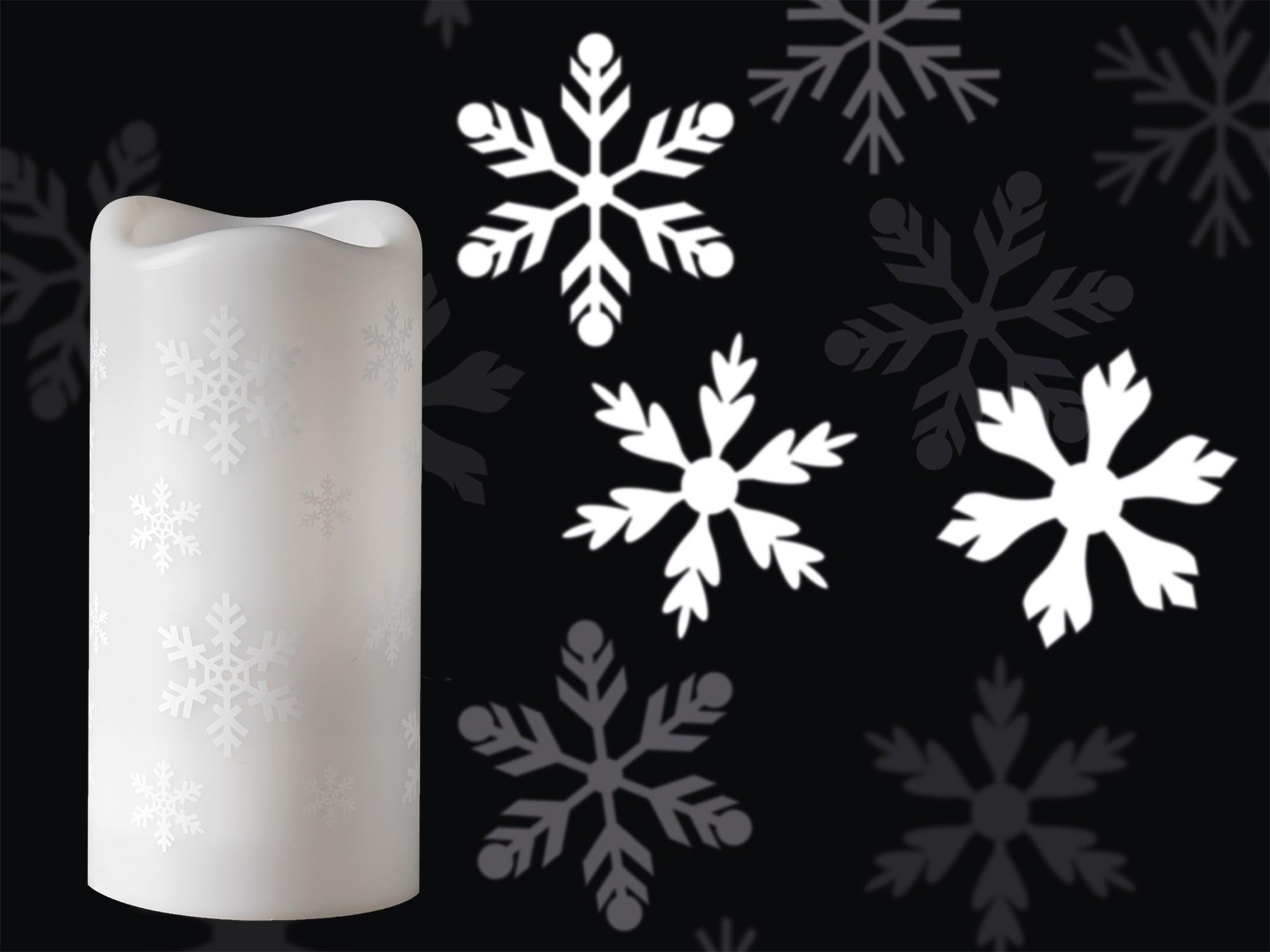 LAALU Mini LED-Weihnachtsprojektor, Schneeflocken, weiß, Batterie oder USB LAU-1246