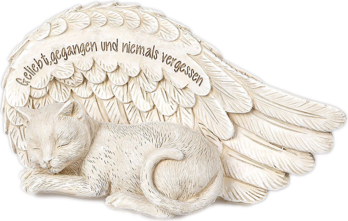formano Tiergrabstein Gedenkstein für verstorbene Katze mit Trauerspruch 18cm 751799KATZE