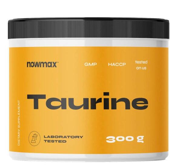 GUBEX nowmax® Taurin 300 g mit Vitamin B6 – Taurin Pulver, Aminosäure, 120 Portionen