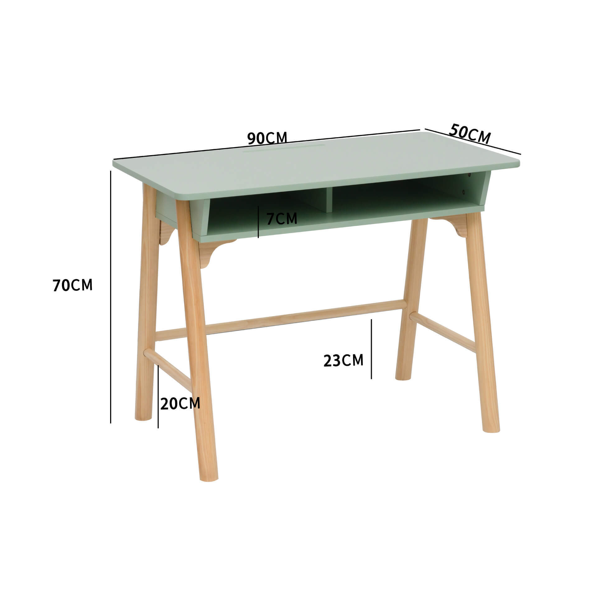 MOBILI REBECCA Rebecca Mobili Kinder-Schreibtisch Luan 70x90x50 MDF Kiefern Aquagrün Braun RE7136