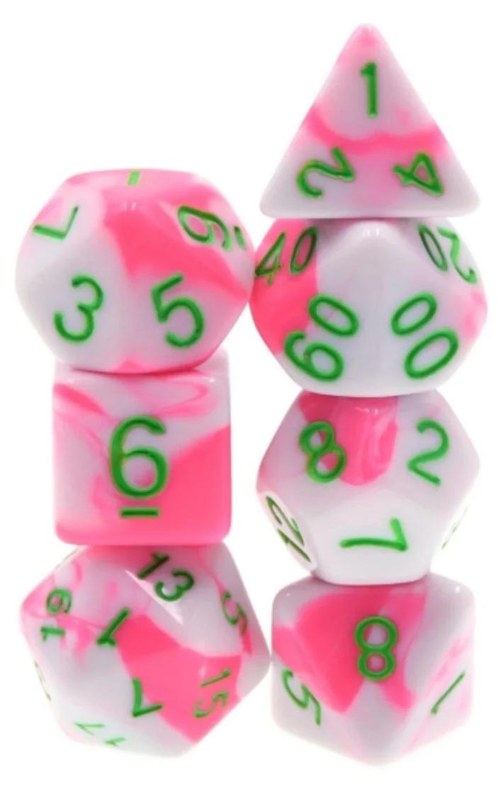 Foam Brain Games Würfelset Pink Flamingo für Rollenspiele RPG