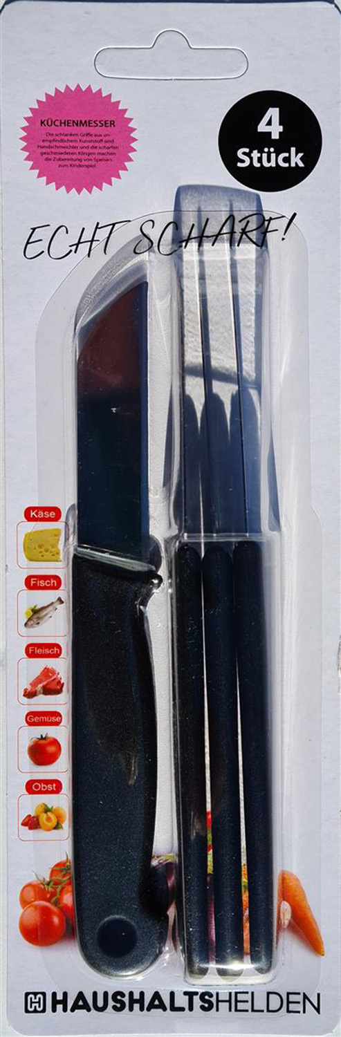 G&M GmbH 4er Küchenmesser Edelstahl Küchenmesser Kneipchen Schälmesser 00115