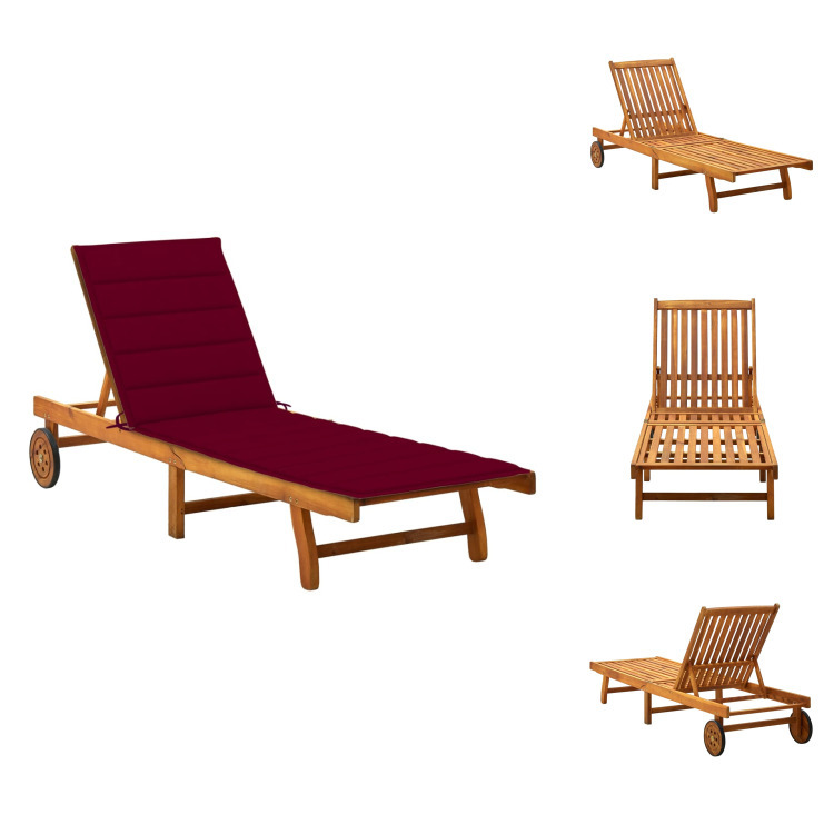 vidaXL Lehátko s vankúšom z masívneho dreva akácie - Lehátka