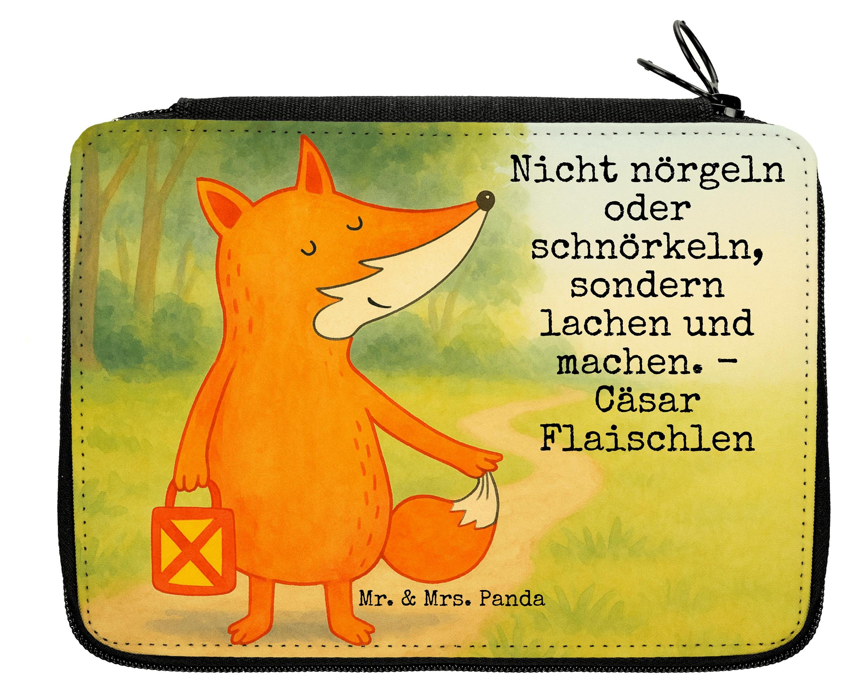 Mr. & Mrs. Panda Mäppchen Fuchs Laterne Design - Weiß - Geschenk, Sankt Martin, Laternenumzug, Schulmäppchen, Schlampermäppchen, Positiv, Gute Laune, Optimistisch PD-1969130-STANDARD