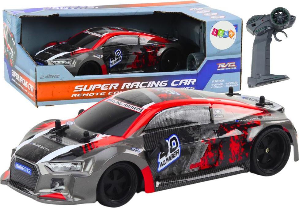 Lean Toys Ferngesteuertes RC Auto 1:18 Rot mit Gummireifen